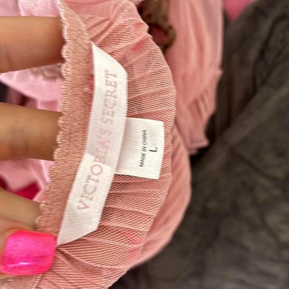 Victoria's Secret Pink Sheer Mesh Babydoll Cami Top – Size L - Picture 2 of 6